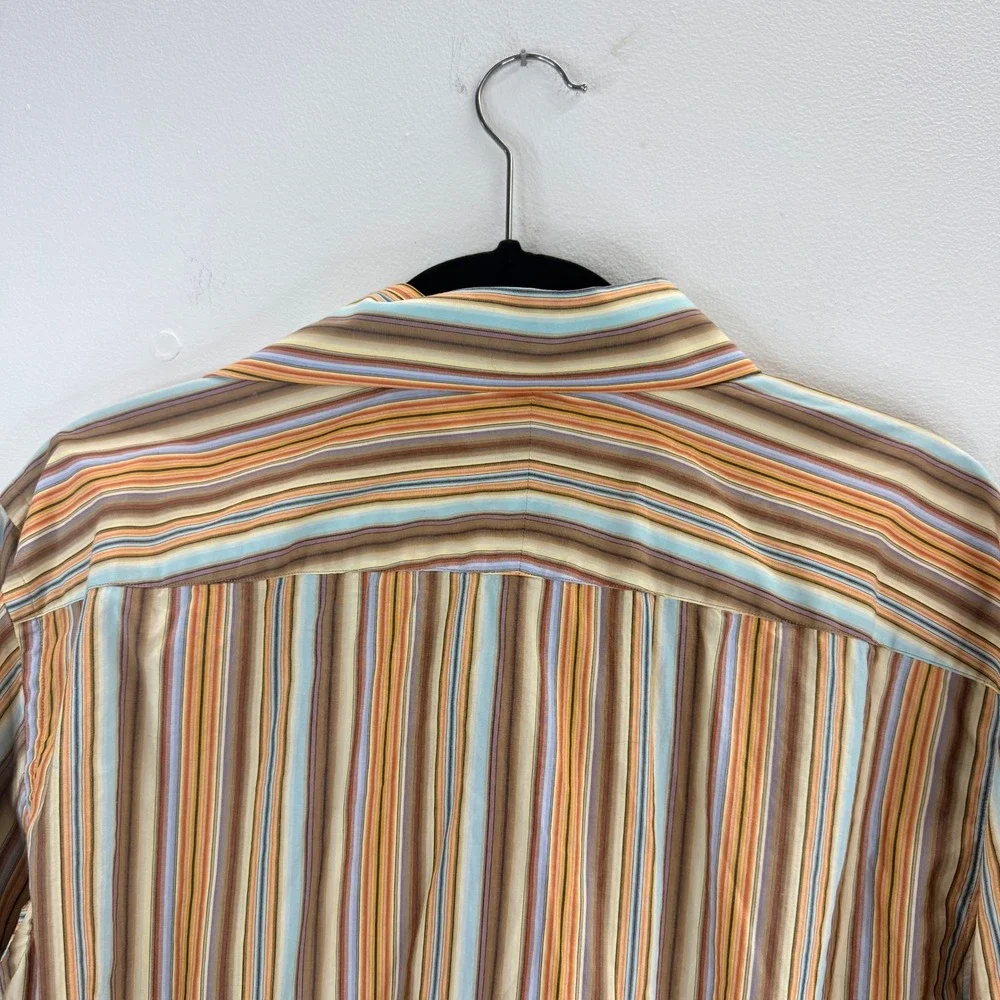 Banana Republic Striped Button Down Shirt Men's L Long Sleeve‎ Collared Casual